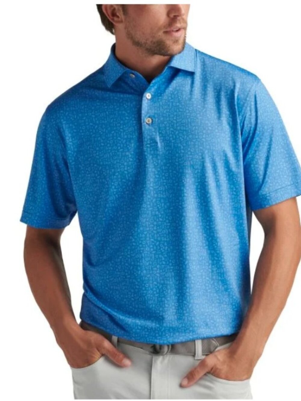 NWT Peter Millar "Toga Party" BSEA Blue  Jersey Golf Polo Shirt Men's LARGE $115